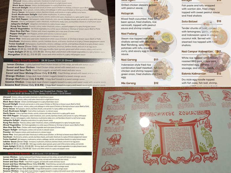 China Sun Restaurant Menu