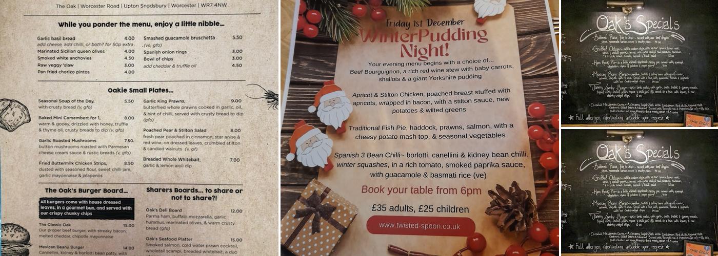 The Oak Steakhouse & Grill Menu