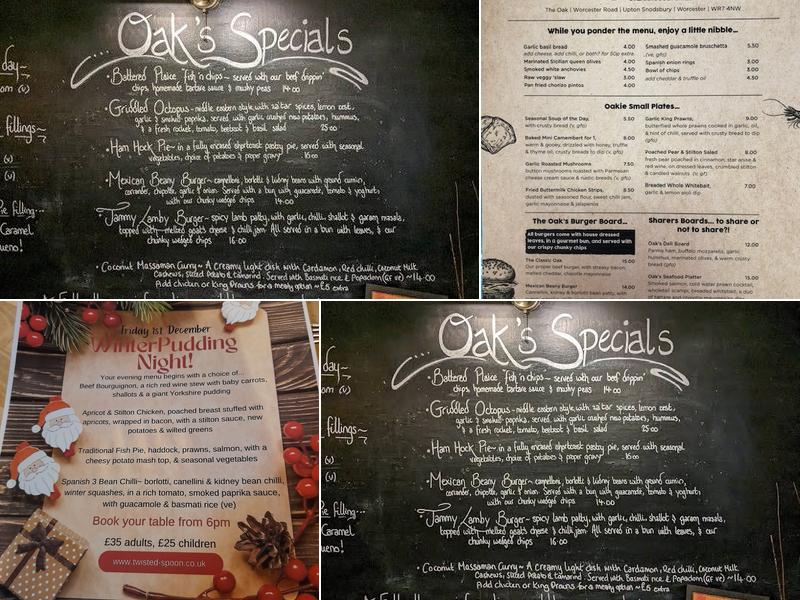 The Oak Steakhouse & Grill Menu