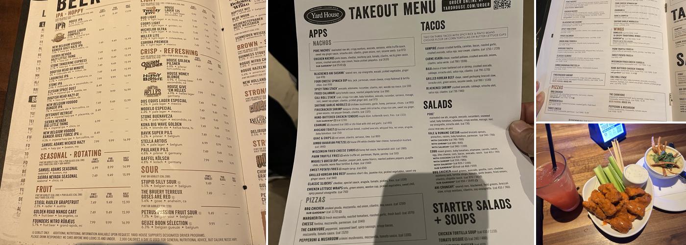 Yard House Menu