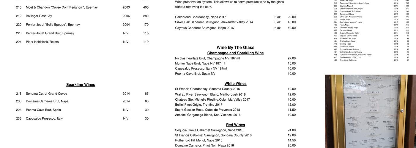 Fig Tree Restaurant Menu