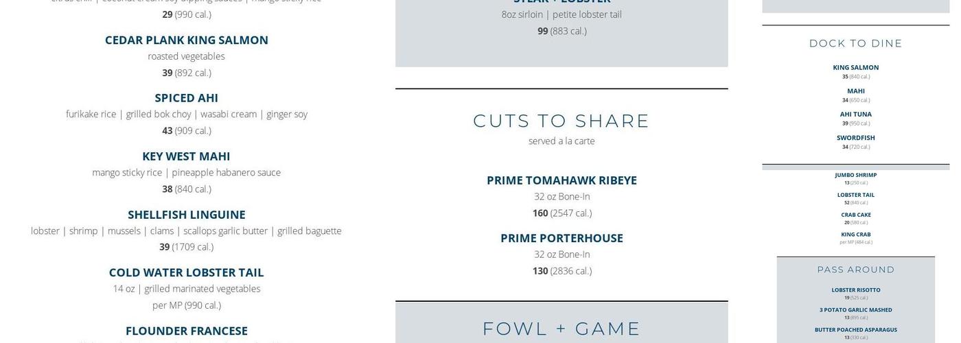 Chart House Menu