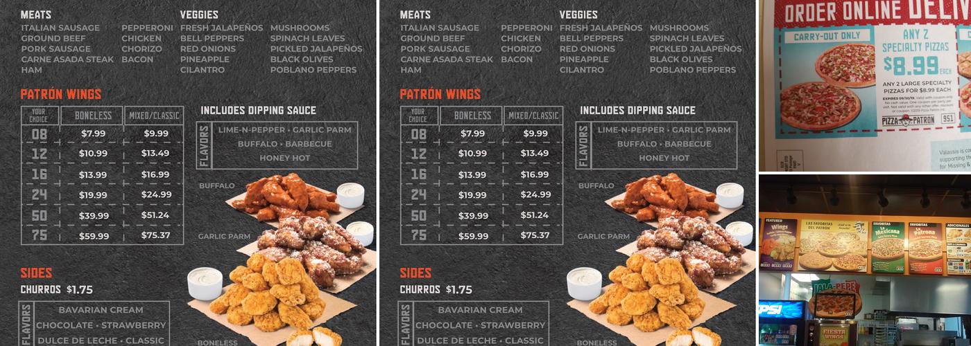 Pizza Patrón Maple Ave. Menu