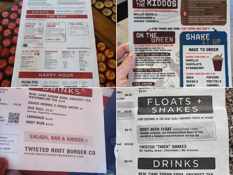 Twisted Root Burger Co. Menu