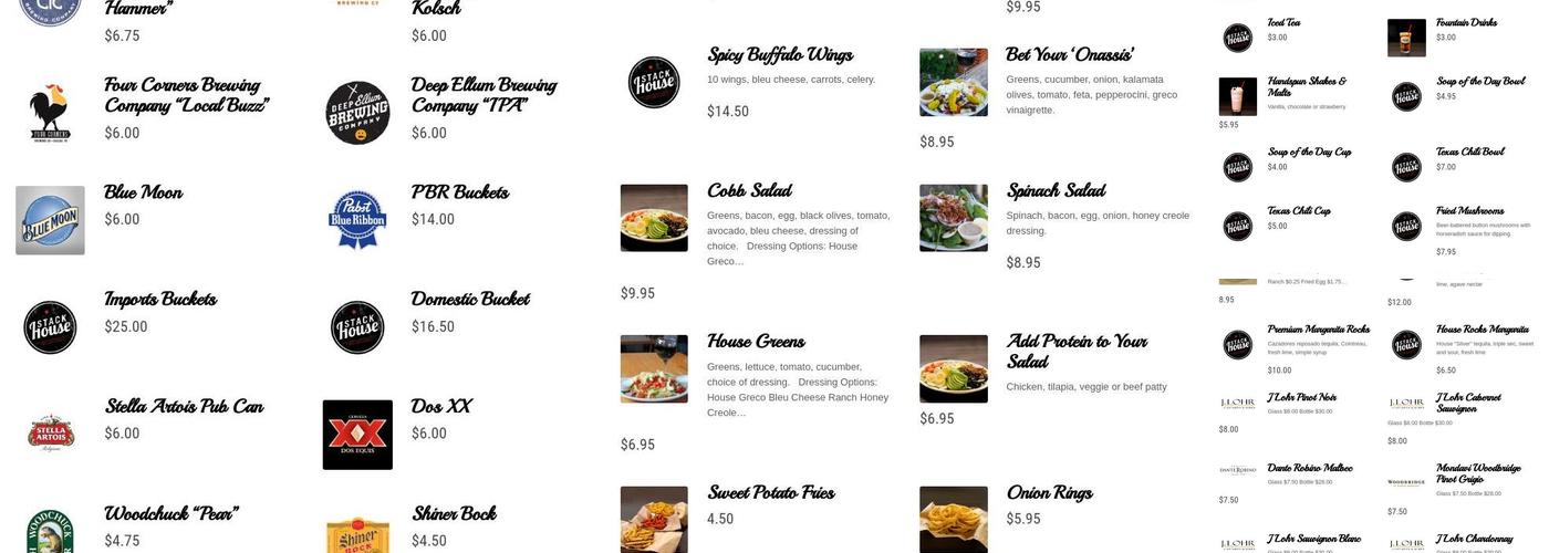 Stackhouse Menu