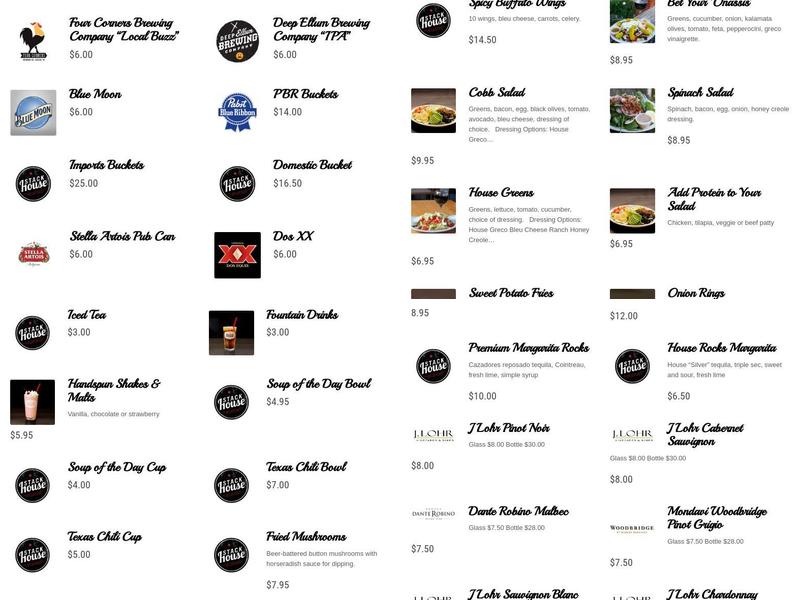 Stackhouse Menu