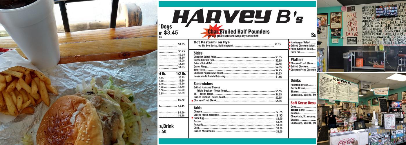 Harvey B's Menu