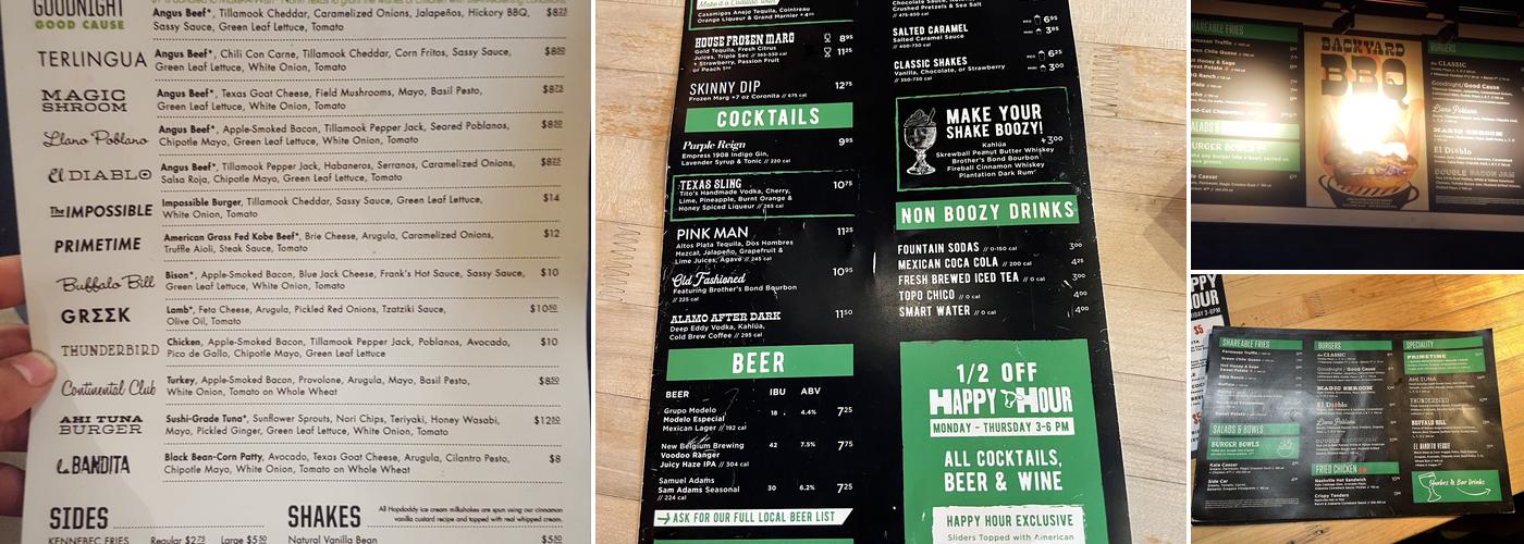 Hopdoddy Burger Bar Menu