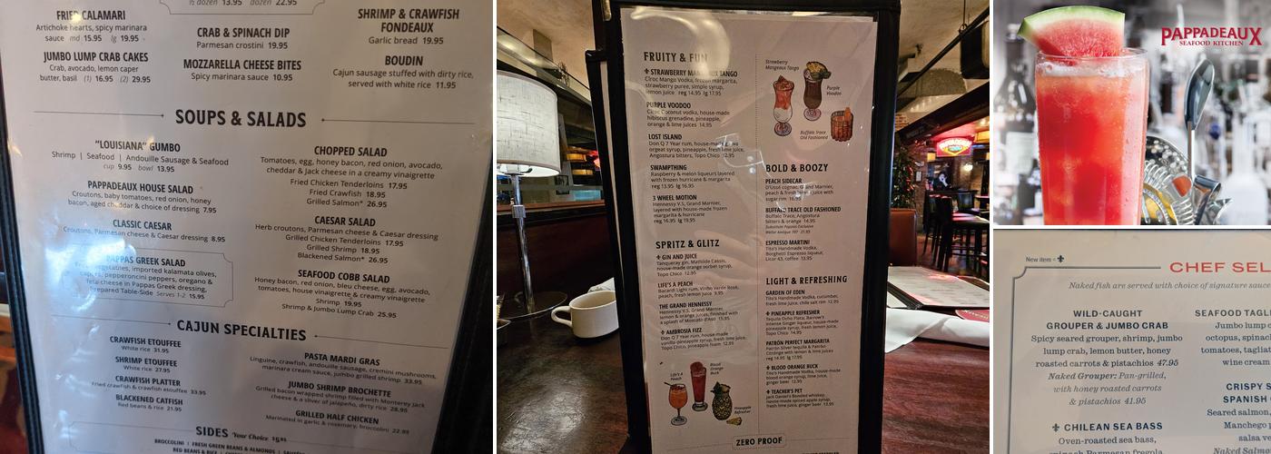 Pappadeaux Seafood Kitchen Menu