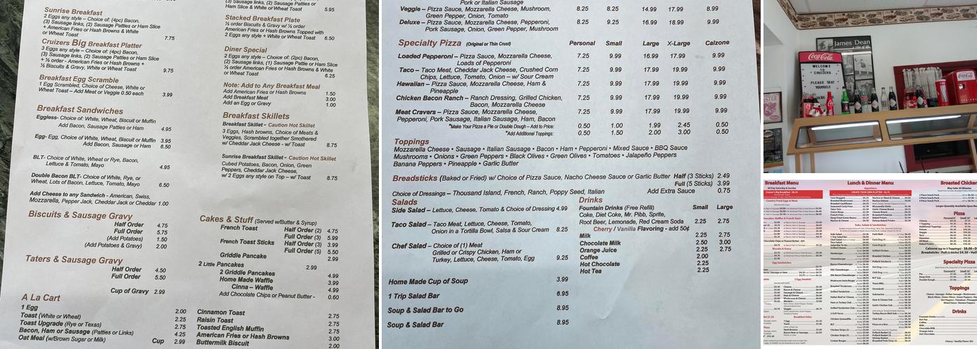 Cruizers Menu