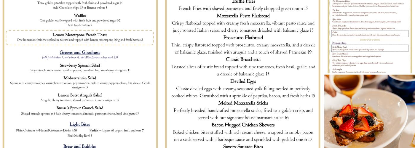 Metropolitan Cafe Menu