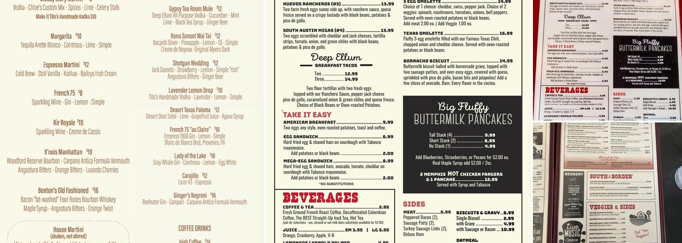 AllGood Cafe Menu