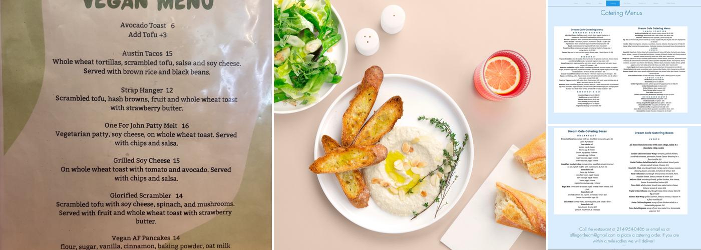 Dream Cafe Menu