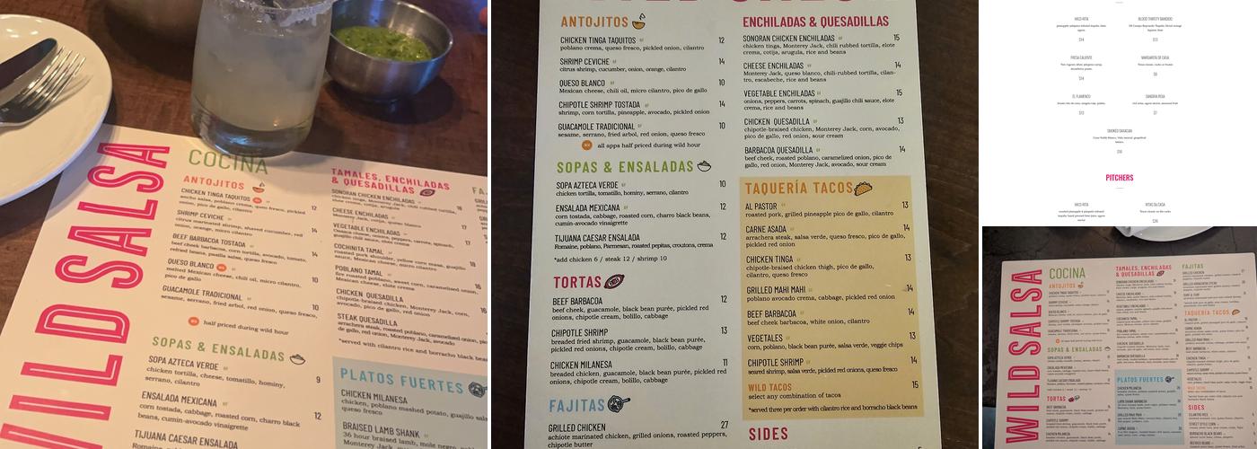 Wild Salsa Menu