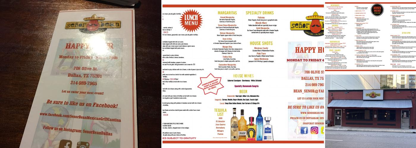 Señor Bean Menu