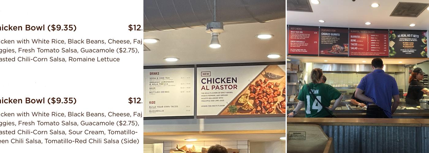 Chipotle Mexican Grill Menu