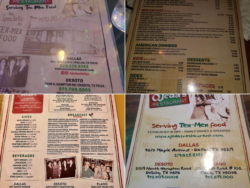 Ojeda's Menu