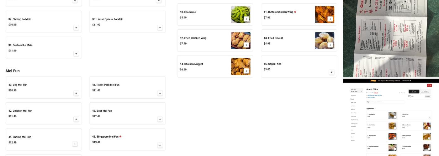 Grand China Super Buffet Menu