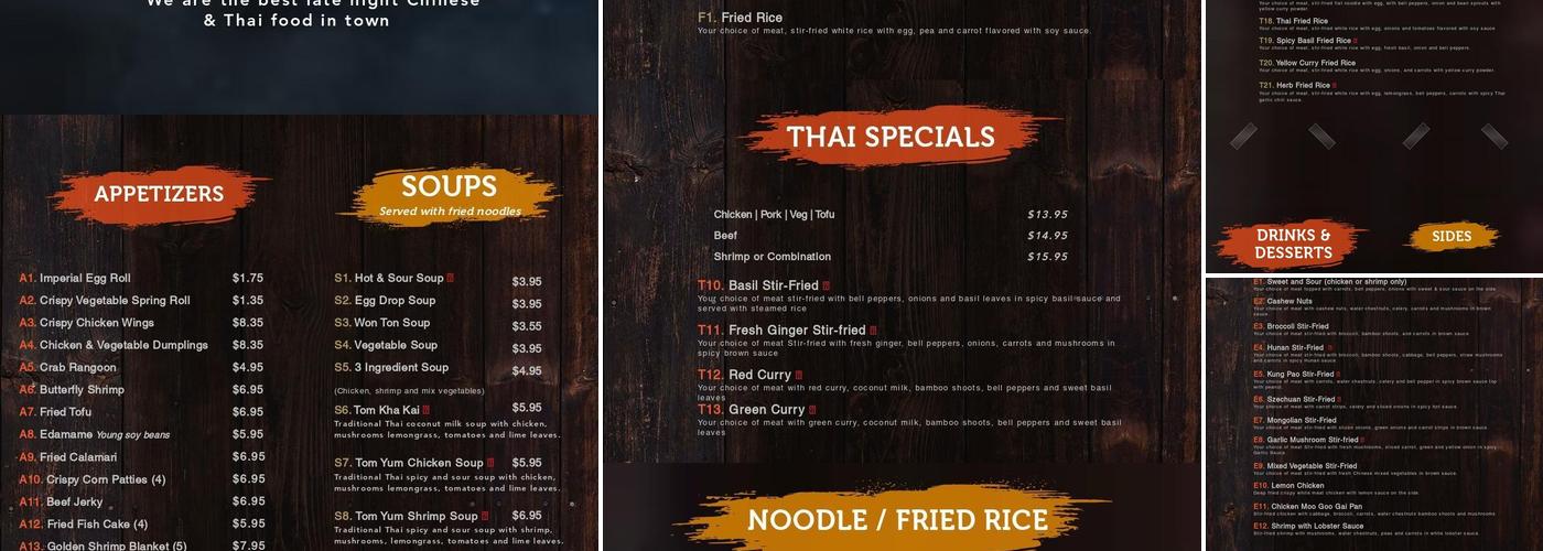 Chef House Menu