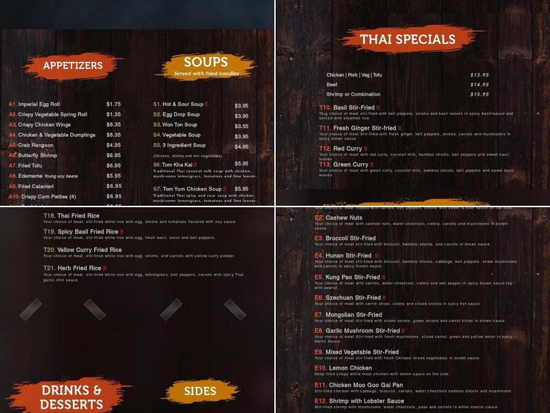 Chef House Menu