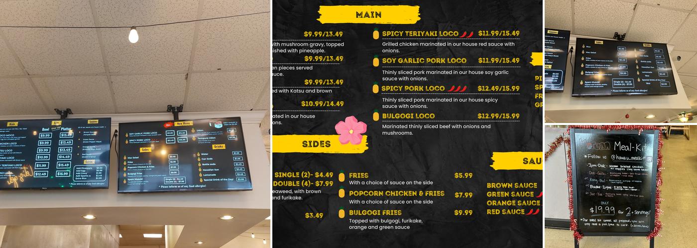 HawaU Menu