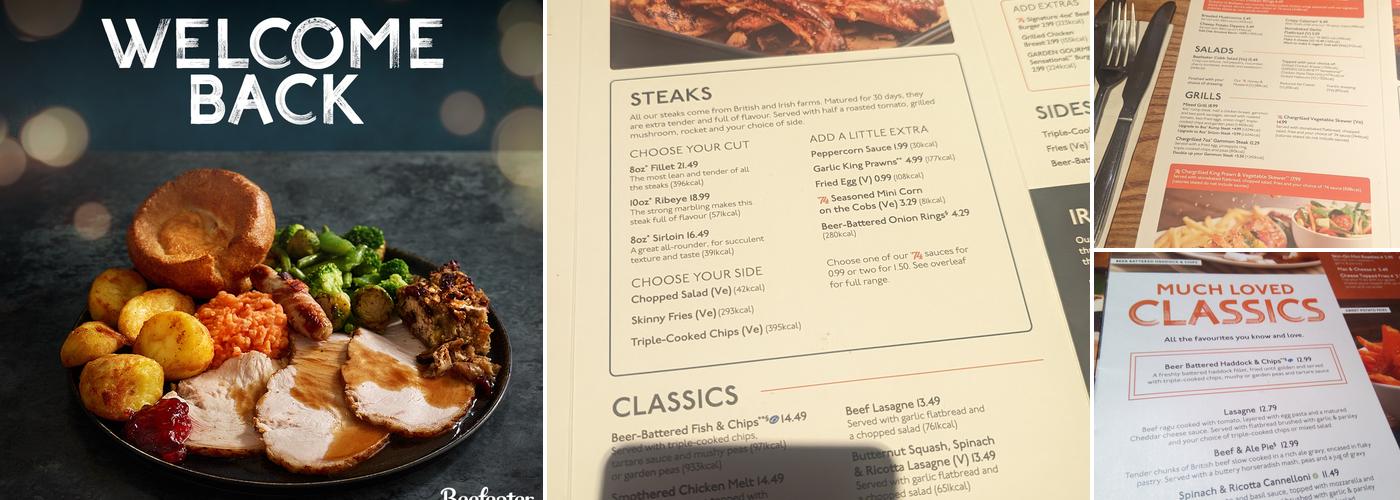 The Fountain Beefeater Menu