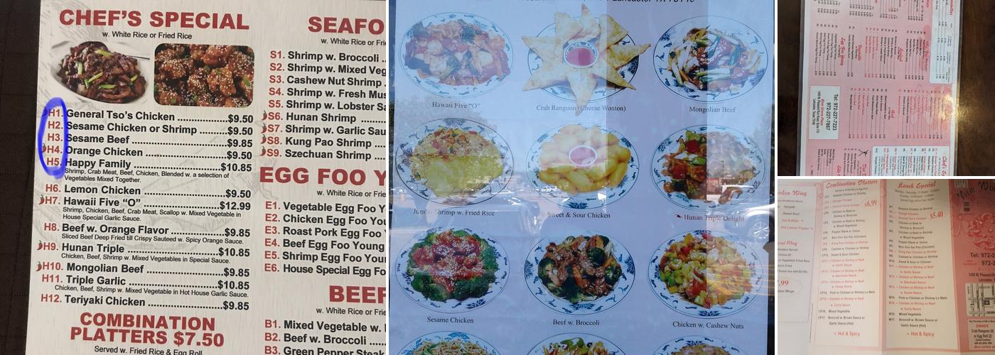 Win Hing Restaurant Menu