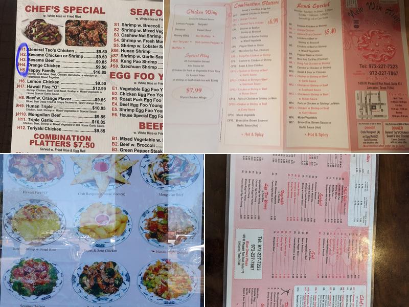 Win Hing Restaurant Menu