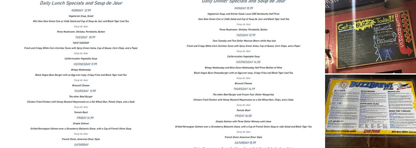 BuzzBrews Deep Ellum Menu