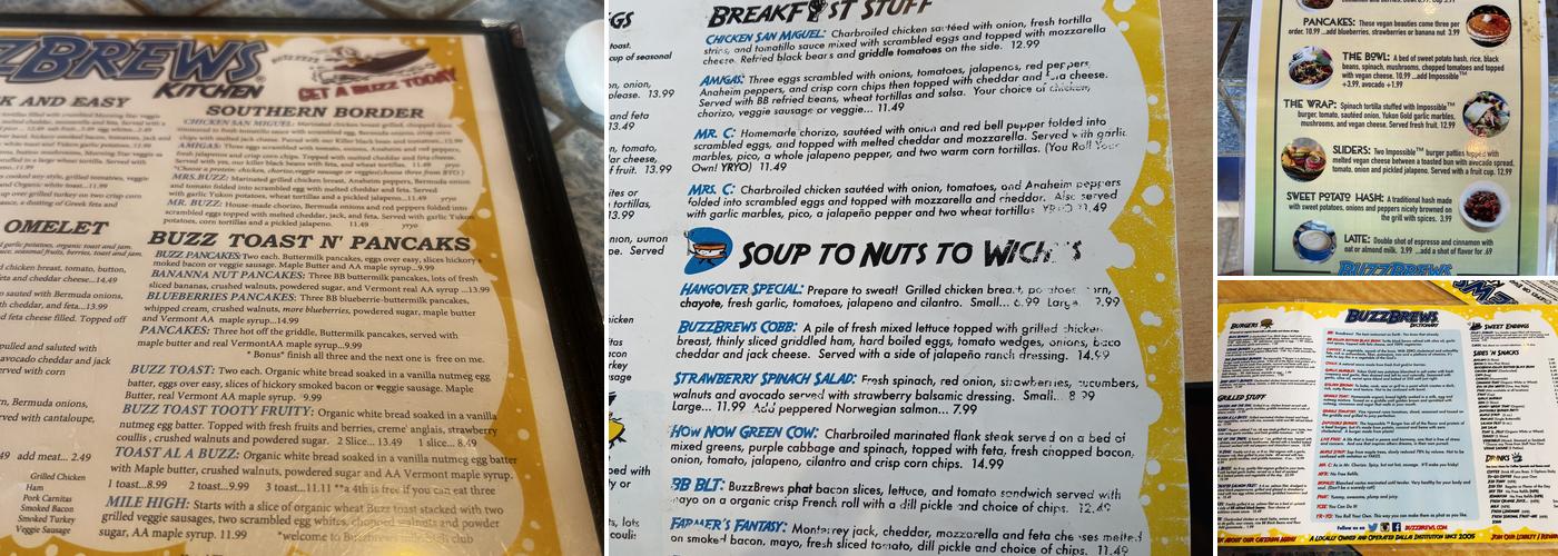 BUZZBREWS Kitchen (Central) Menu