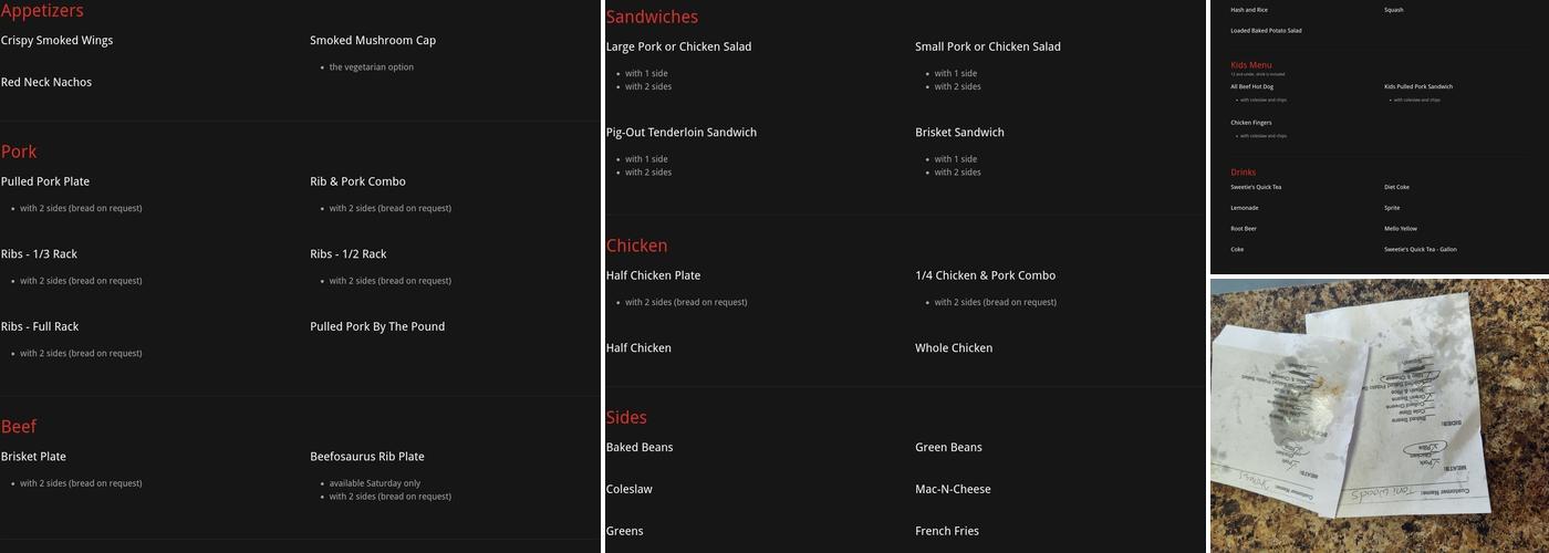 The Pot Smoker BBQ Menu