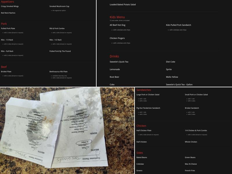 The Pot Smoker BBQ Menu