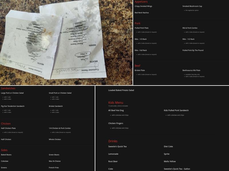 The Pot Smoker BBQ Menu