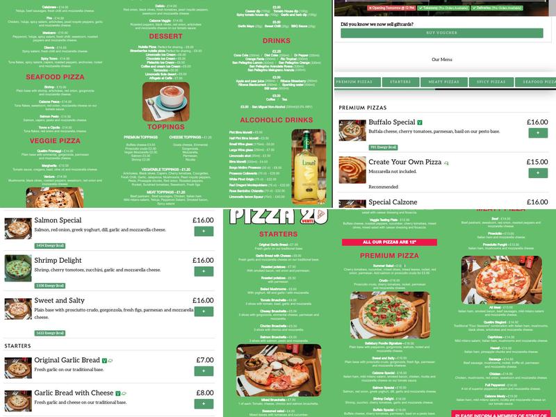 Pizza Venti Menu