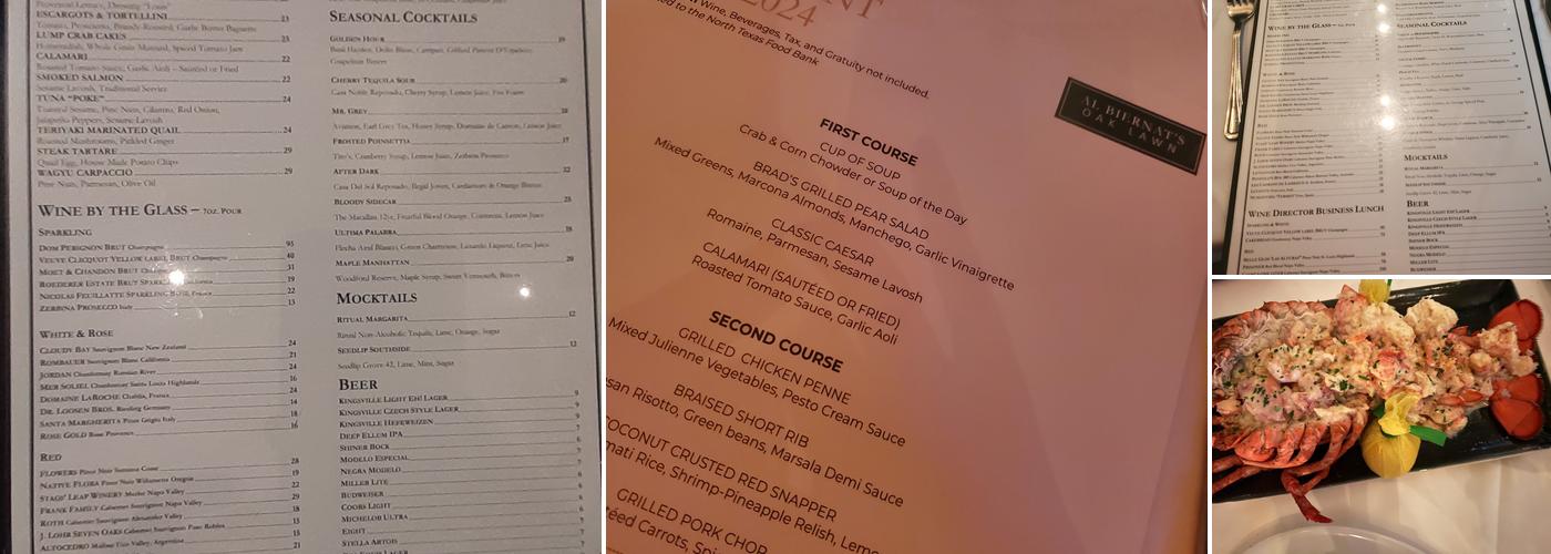 Al Biernat's Menu