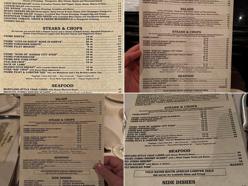 Bob's Steak & Chop House Menu