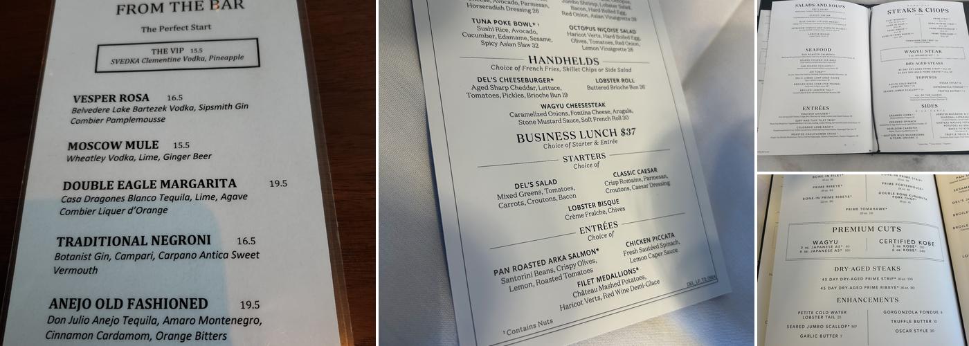 Del Frisco's Double Eagle Steakhouse Menu