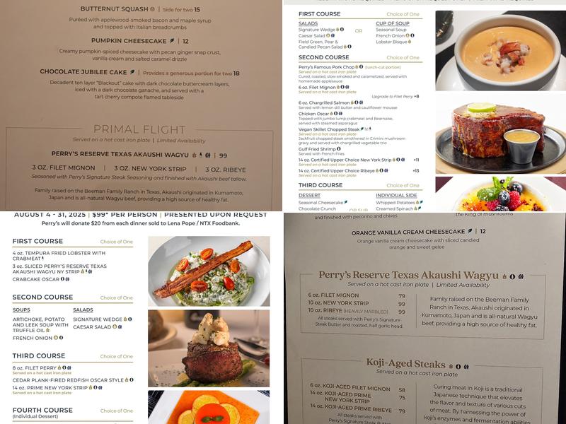 Perry’s Steakhouse & Grille Menu