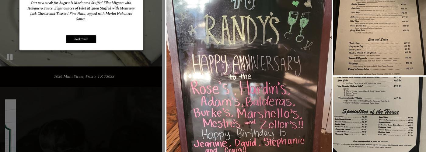 Randy's Steakhouse Menu