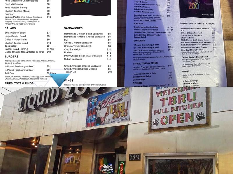 Liquid Zoo Menu