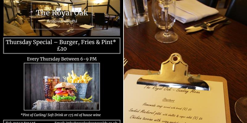 The Royal Oak Menu