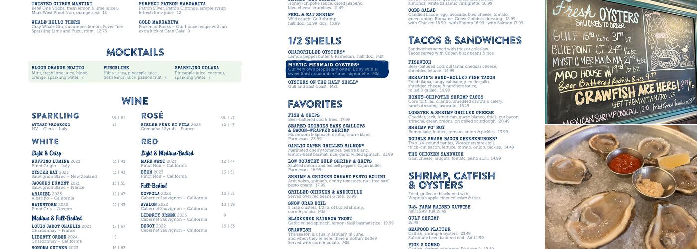 Half Shells Menu