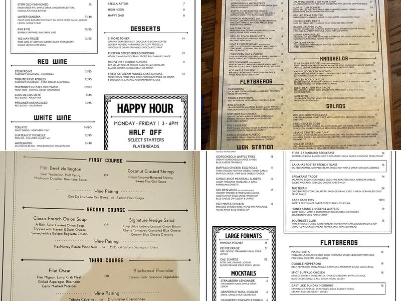 STIRR Menu
