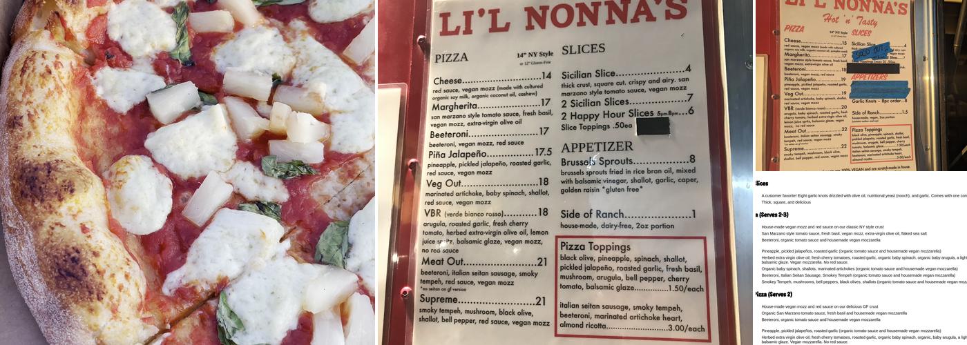 Li'l Nonna's Menu