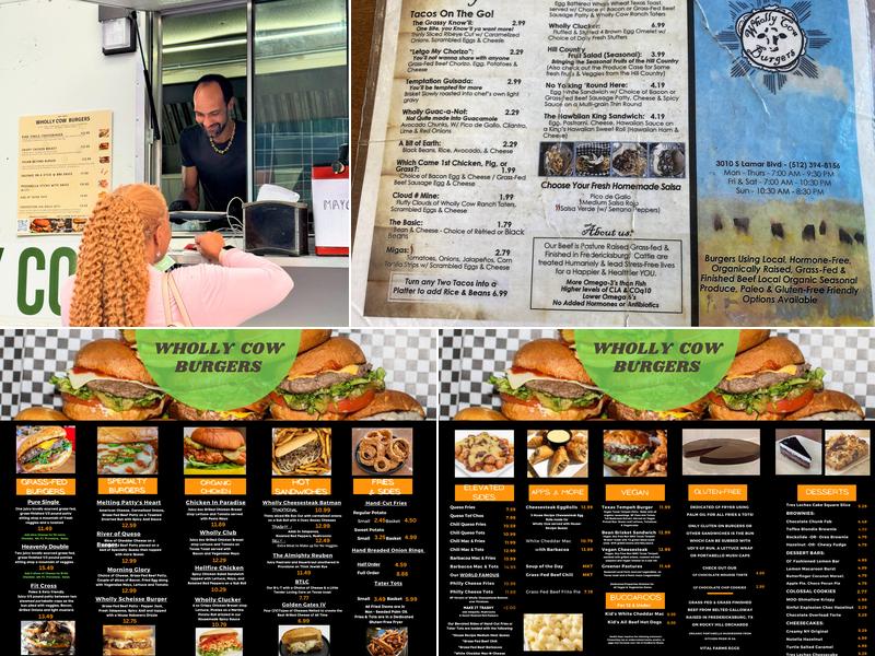 Wholly Cow Burgers Menu
