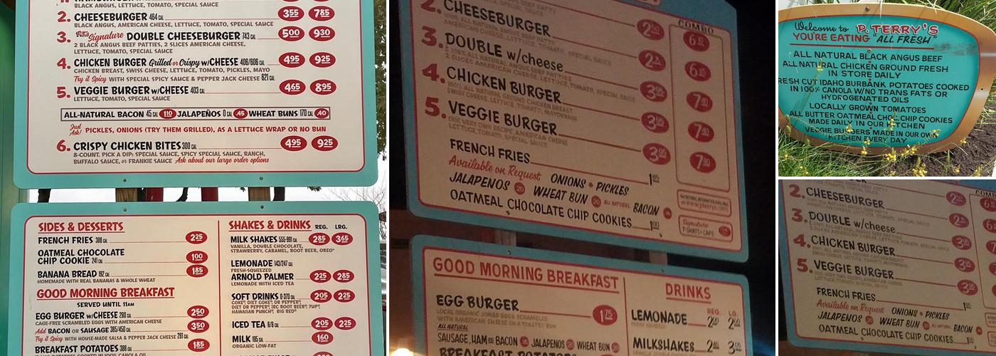 P. Terry's Burger Stand #4 Menu