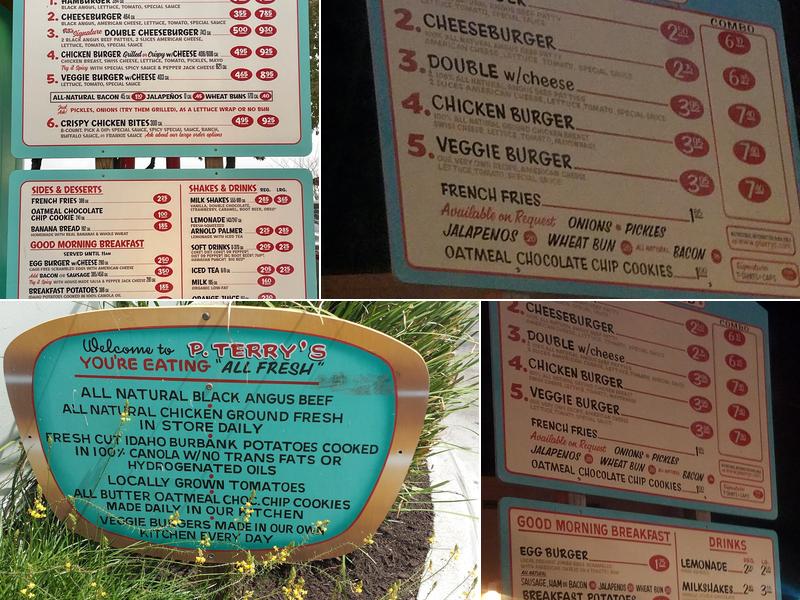 P. Terry's Burger Stand #4 Menu