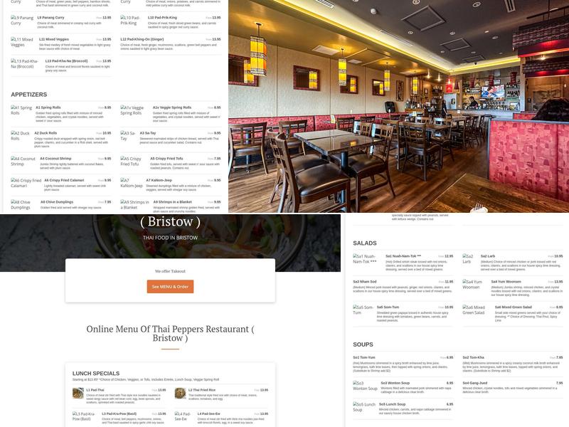 Thai Peppers Menu