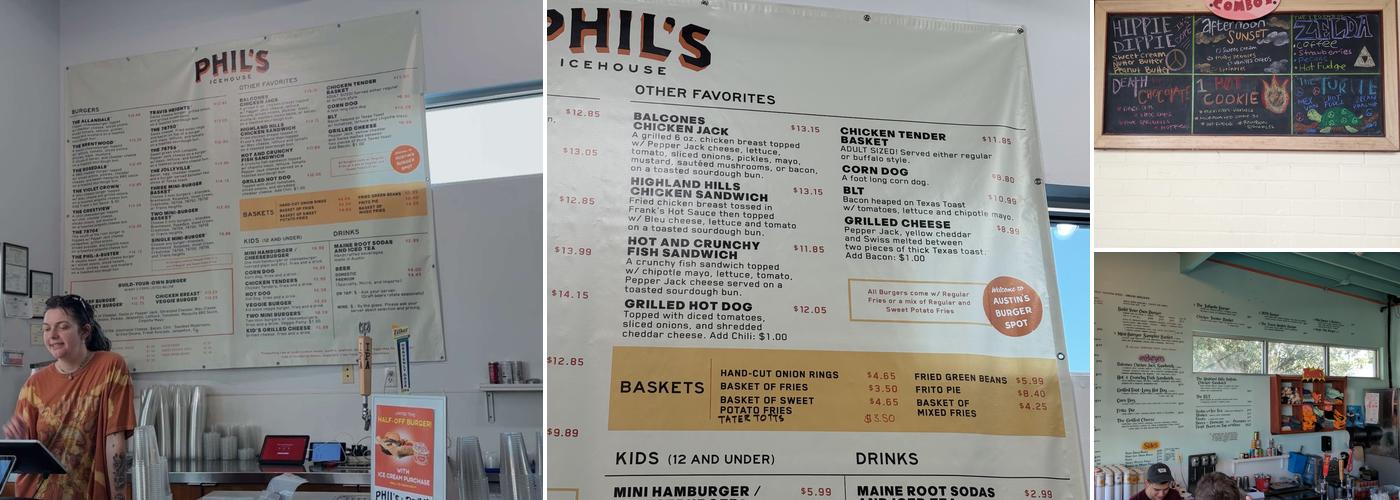 Phils Ice House Menu