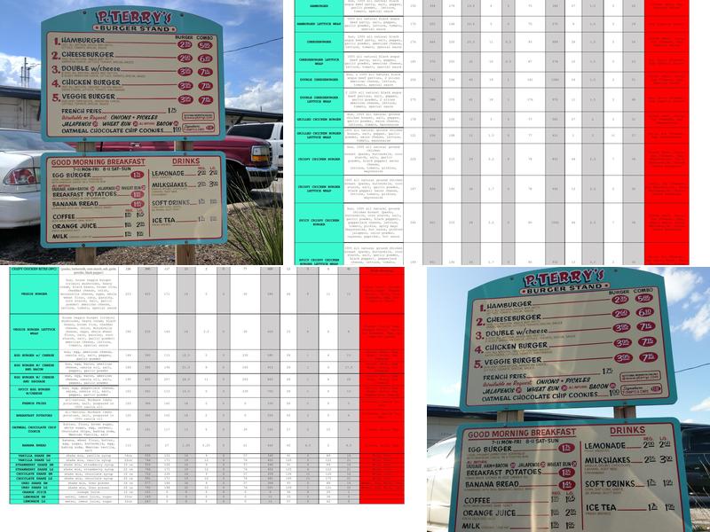 P. Terry's Burger Stand Menu